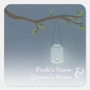 Mason Jar Evening Boda al aire libre Pegatina