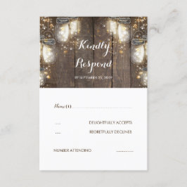 Mason Jar Firefly ilumina matrimonio rústico RSVP