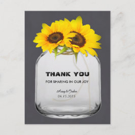 Mason jar girasol gracias nota solflor7