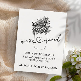 Mason Jar Hemos mudado nueva Invitación de mudanza