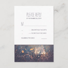 Mason Jar ilumina las tarjetas RSVP de boda rústic