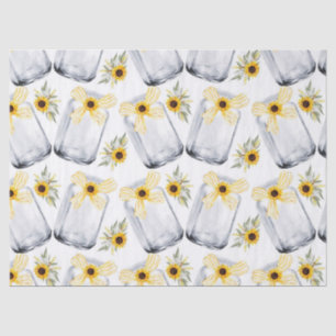 Mason Jar Papel de tejidos de flores rusas de gira