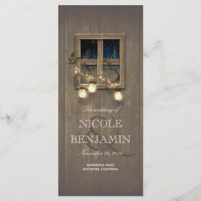 Mason Jar Rustic enciende programas de bodas en ba (Anverso)