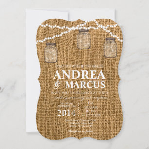 Mason Jar String Lights 5x7 Invitación a la boda