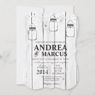 Mason Jar String Lights 5x7 Invitación a la boda