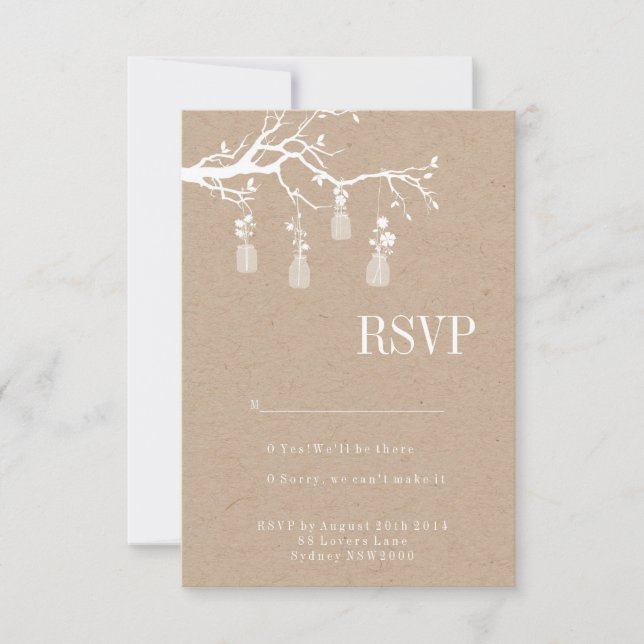 Mason Jar Wedding RSVP (Anverso)