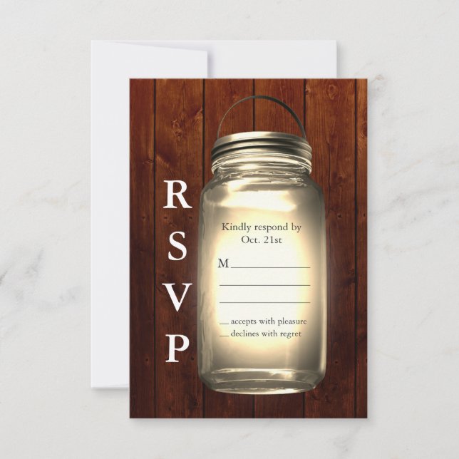 Mason Jar Wedding RSVP (Anverso)