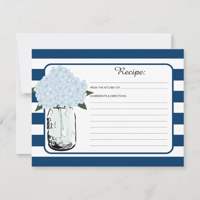 Mason Jar y Blue Hydrangea Bloom Receta (Anverso)