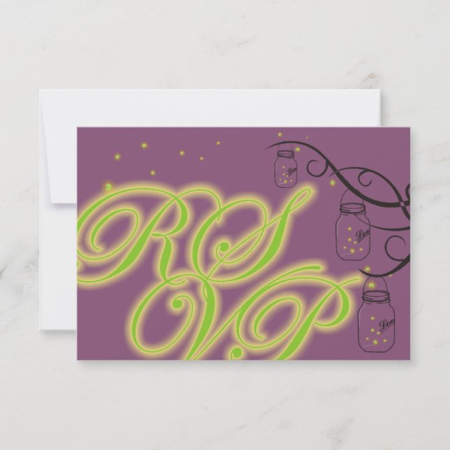 Mason Jar y Firefly RSVP - Pistacho Morado (Anverso)