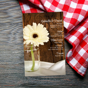 Mason Jar y White Daisy Country Wedding Menu