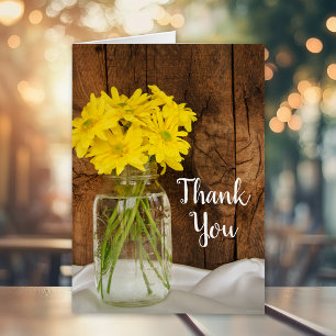 Mason Jar Yellow Daisies Barn Boda Gracias