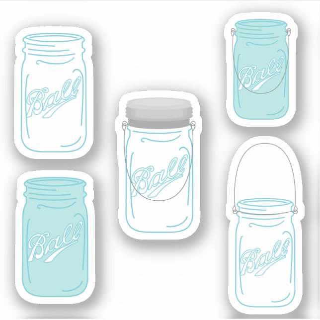 Mason Jars Personalizado Rustic Boda Pegatina Set (Anverso)