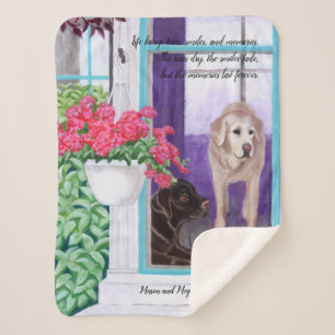 Mason y Megan con una manta de Sherpa de citas