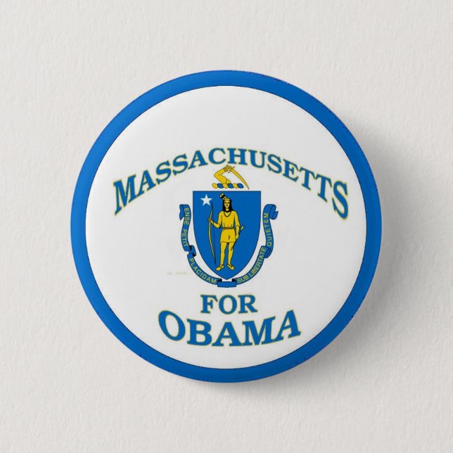 MASSACHUSETTS PARA el botón de OBAMA (Anverso)