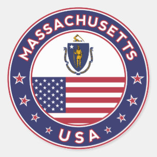 Massachusetts, pegatina de Massachusetts, estuche 