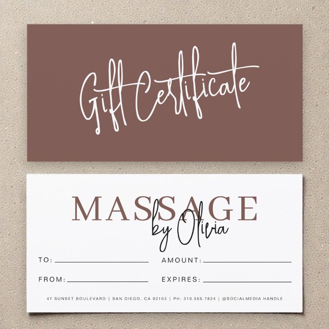 Massage Therapist Terracotta Gift Certificates (Subido por el creador)