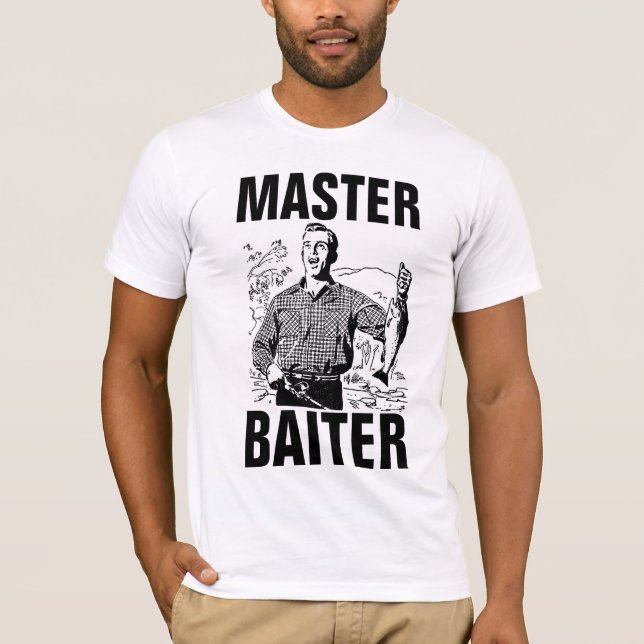MASTER BAITER, Camisetas divertidas de pesca (Anverso)
