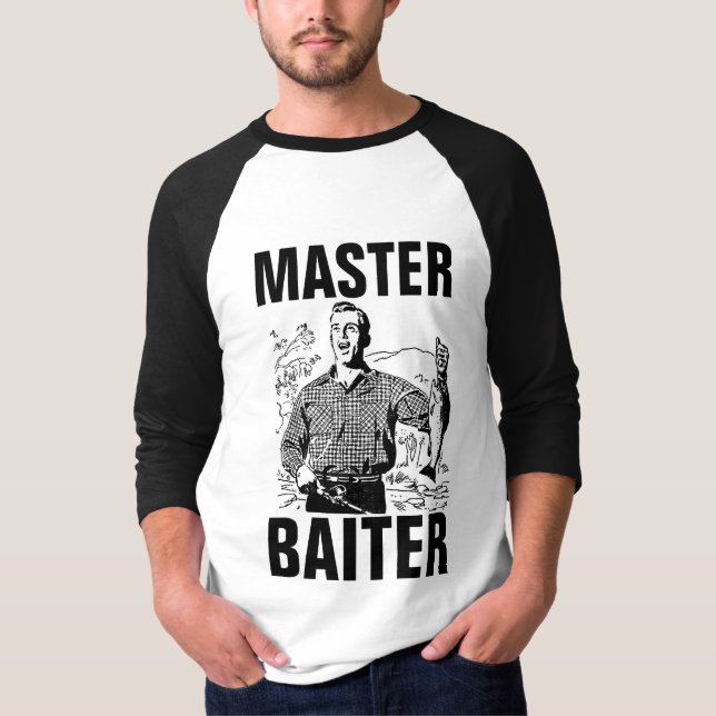 MASTER BAITER, Camisetas divertidas de pesca (Anverso)
