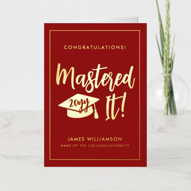 Máster personalizado de graduación (Anverso)