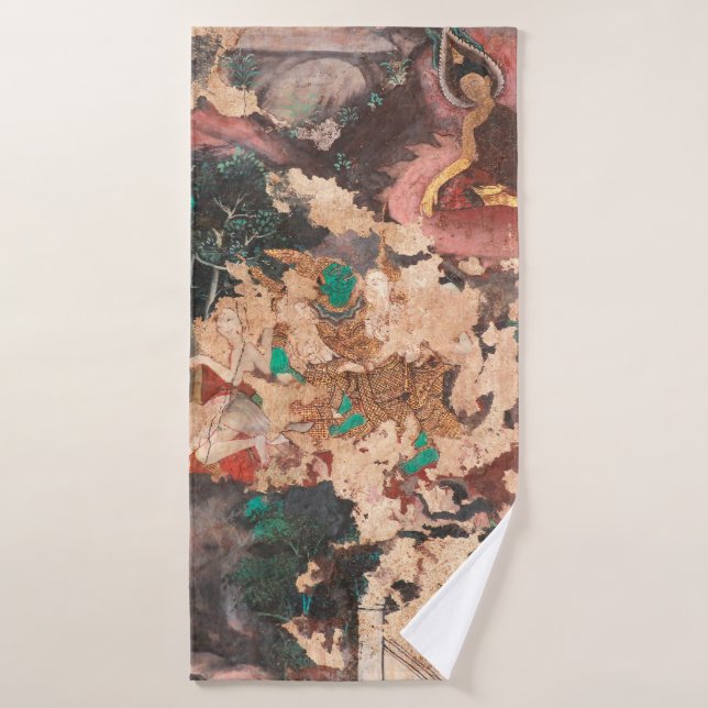 Masterpiece of traditional Thai style painting art (Toalla de baño)