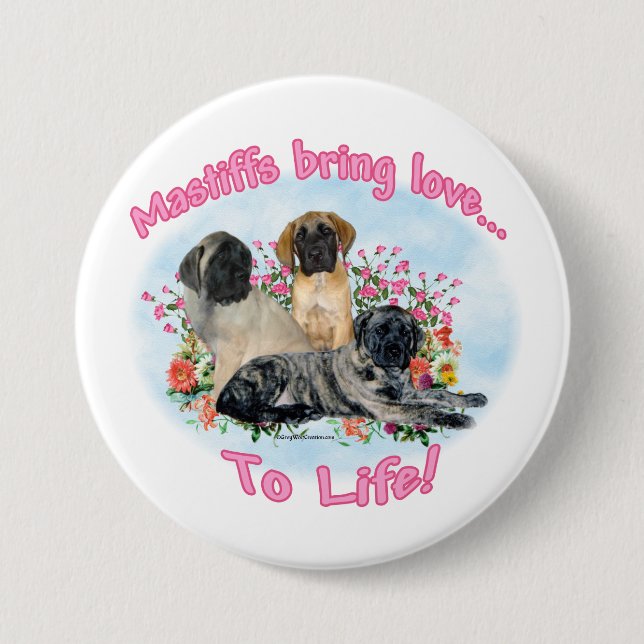 Mastiff Cuppies: botón Amor a la Vida (Anverso)