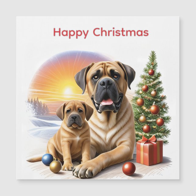 Mastiff englische Doggen Weihnachten (Anverso)