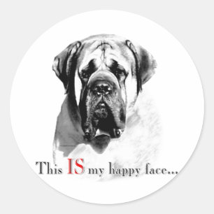 Mastiff Happy Face Pegatina