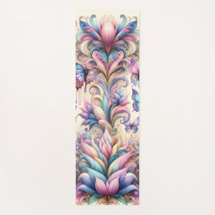 Mat de ejercicio floral y mariposa caprichosas