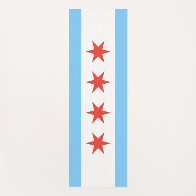 Mat de yoga con bandera de Chicago (Anverso)