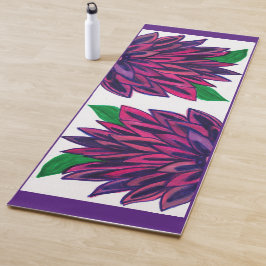 Mat de yoga de flores magenta