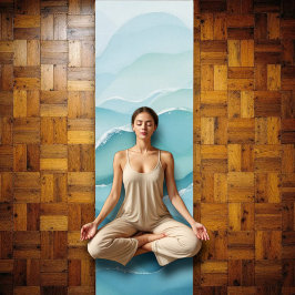 Mat de yoga de la serenidad de las olas del océano