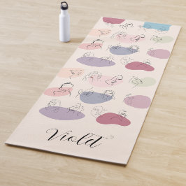Mat de yoga de línea de arte elegante personalizad