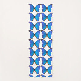 Mat de yoga de mariposa morfa azul