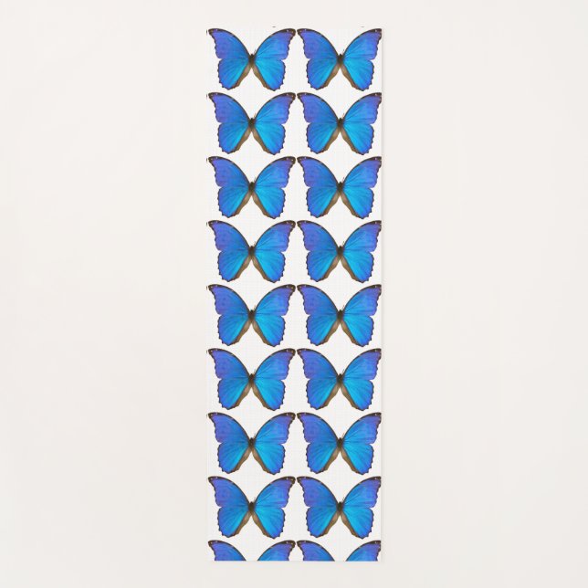 Mat de yoga de mariposa morfa azul (Anverso)
