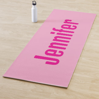 Mat de yoga de nombre personalizado - rosa y magen