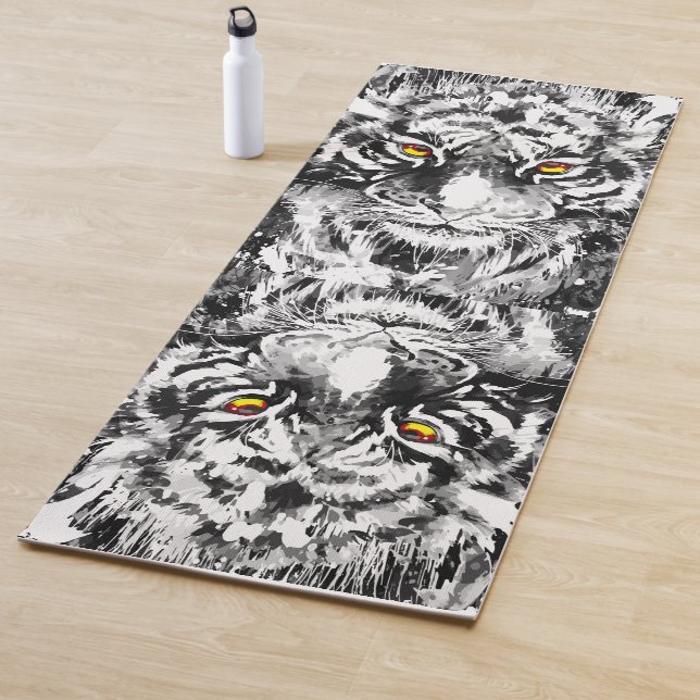 Mat de yoga del tigre dibujando negro y blanco - g (In situ)