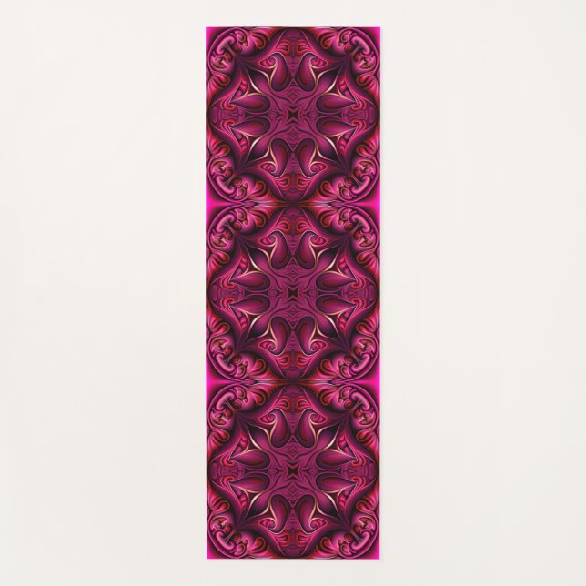 Mat de yoga estampado morado y carlata (Anverso)