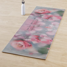 Mat de yoga floral rosa personalizado - Nombre per