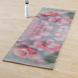 Mat de yoga floral rosa personalizado - Nombre per