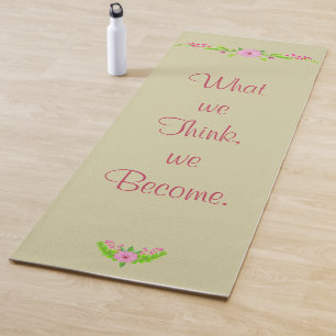 Mat de yoga floral rosa y verde nostálgico