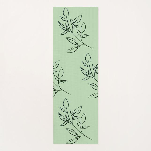 Mat de Yoga Floral Verde (Anverso)