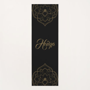 Mat de yoga marrón y negro de Lotus Mandala