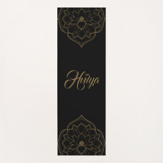 Mat de yoga marrón y negro de Lotus Mandala