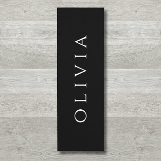 Mat de yoga minimalista blanco y negro