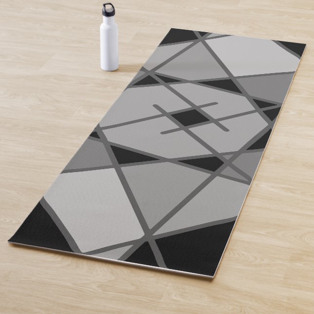 Mat de yoga negro y gris asimétrico de Joya Eve (In situ)