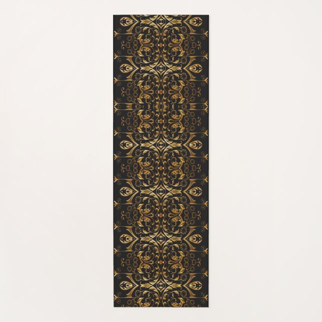 Mat de yoga negro y oro (Anverso)