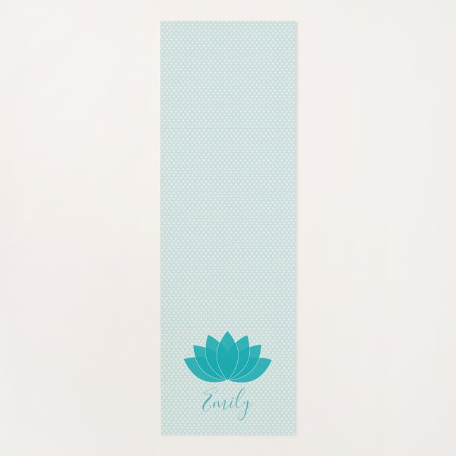 Mat de yoga personalizado Aqua Lotus (Anverso)