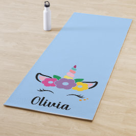 Mat de yoga personalizado azul claro de arcoiris U