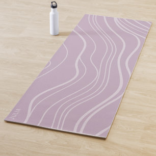 Mat de yoga personalizado de la ola de lavanda púr