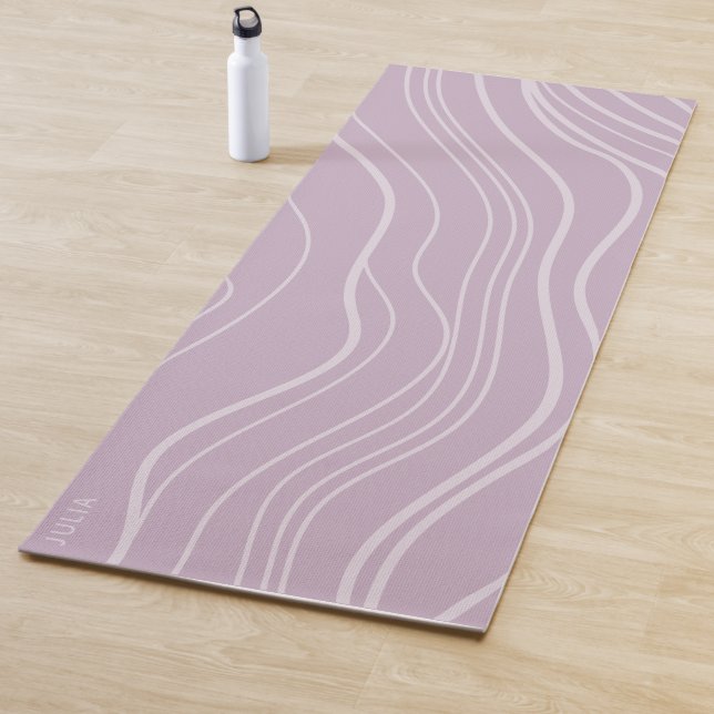 Mat de yoga personalizado de la ola de lavanda púr (In situ)